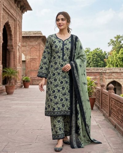 LADIES 3 PC KHADDAR SUIT