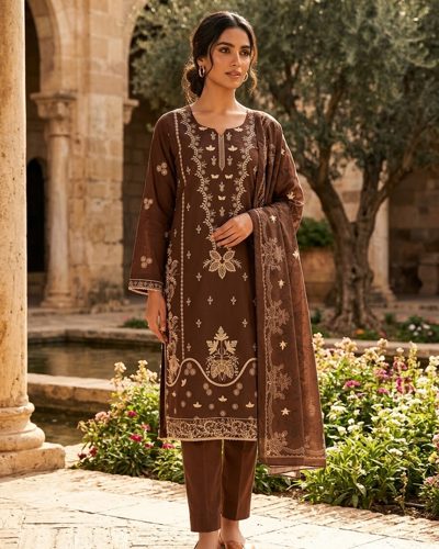 LADIES 3 PC KHADDAR SUIT