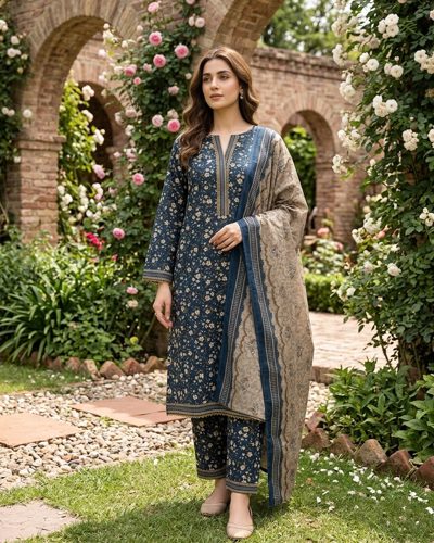 LADIES 3 PC KHADDAR SUIT
