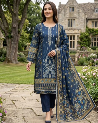 LADIES 3PC KHADDAR SUIT