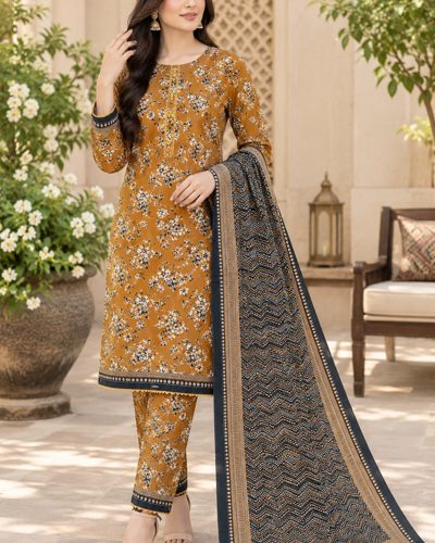 3 PC STITCHED KHADDAR SUIT