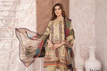 Mint Digital Print Printed Lawn Salwar Suit & Chiffon Dupatta