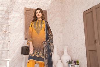 Mustard Digital Print Readymade Printed Lawn Suit with Dupatta