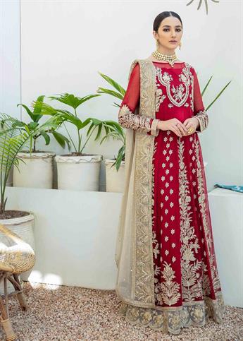 Maroon Raw Silk 3 Piece Premium Embroidered Chiffon Suit