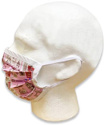 London Pink Cotton Readymade Mask
