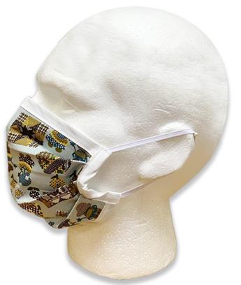 Blue Printed Cotton Readymade Mask