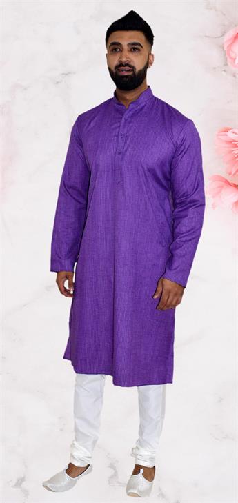 Soft cotton kurta pajma with simple button on the neckline comes complete with white pajma