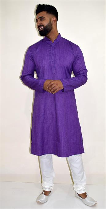 Soft cotton kurta pajma with simple button on the neckline comes complete with white pajma