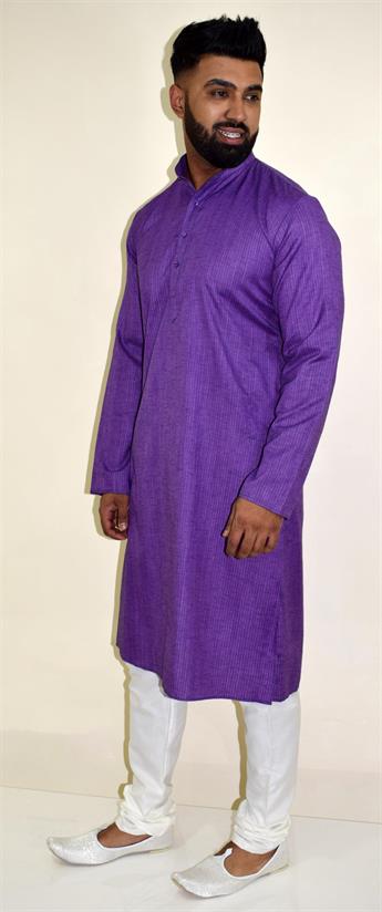 Soft cotton kurta pajma with simple button on the neckline comes complete with white pajma