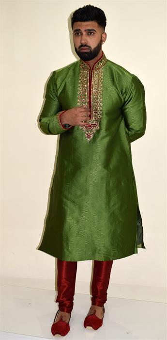 Mens green Kurta Pajama