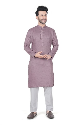 Lavender Sequinned Mens Kurta Pajama