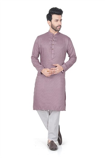Lavender Sequinned Mens Kurta Pajama
