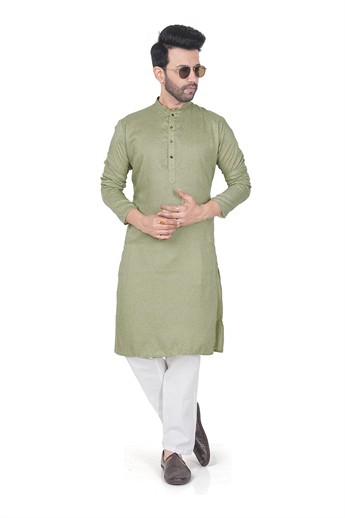 Pista Sequinned Mens Kurta Pajama