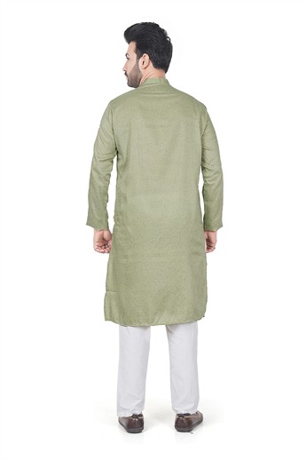 Pista Sequinned Mens Kurta Pajama