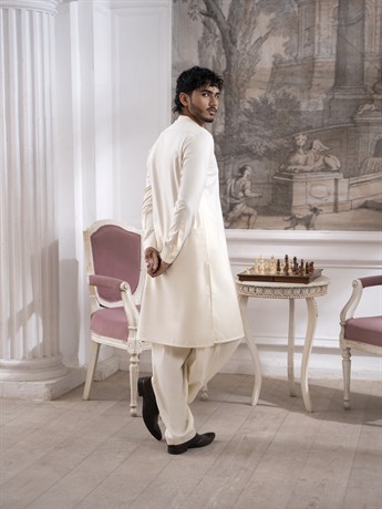 Cream Mens Shalwar Kameez