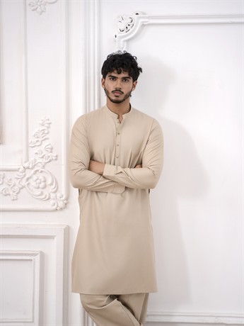 Dark Fawn Mens Shalwar Kameez
