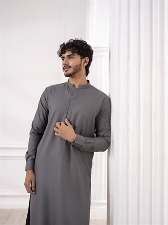 Dark Grey Mens Shalwar Kameez