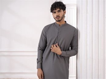 Dark Grey Mens Shalwar Kameez