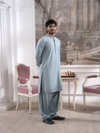 Duck Egg Blue Mens Shalwar Kameez