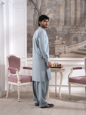 Duck Egg Blue Mens Shalwar Kameez