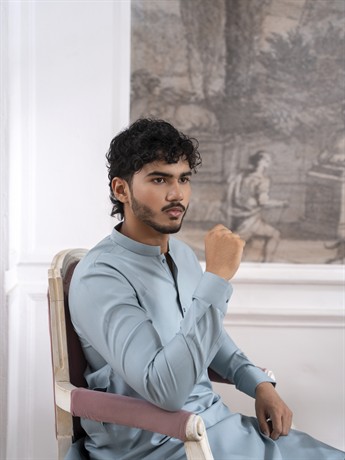 Duck Egg Blue Mens Shalwar Kameez