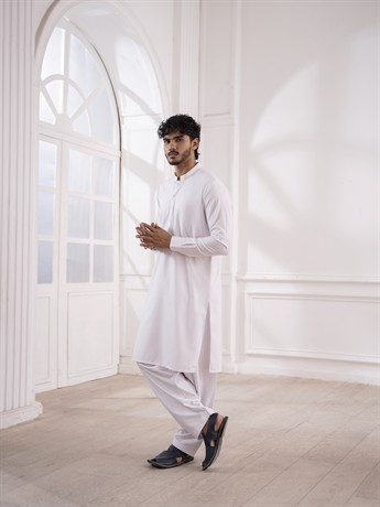 White Mens Shalwar Kameez