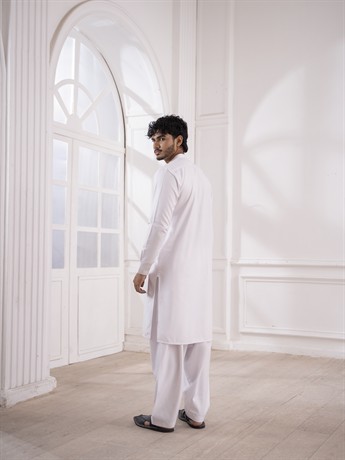 White Mens Shalwar Kameez