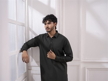 Green Straight Cut Pathani Men's Salwar Kameez