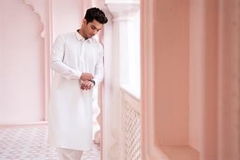 Off White Straight Cut Pathani Men's Salwar Kameez