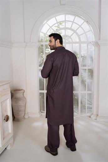 Mauve Plain Kurta Shalwar