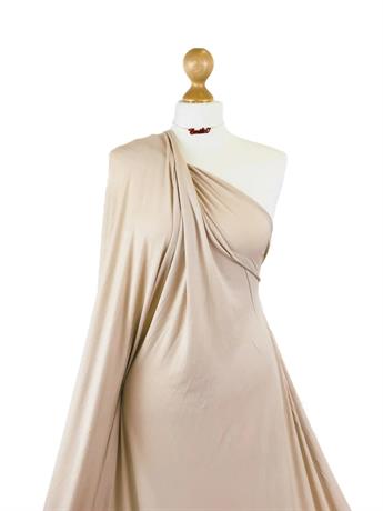 Stone - 42 2 Yards Plain Viscose Challis Fabric
