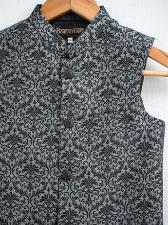 Grey Printed Waistcoat