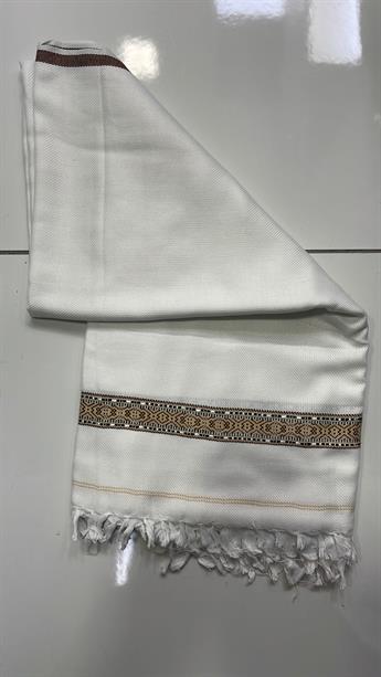 White Embroidered Mens Shawl