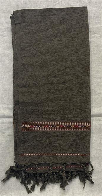 Olive Green Embroidered Velvet Shawl