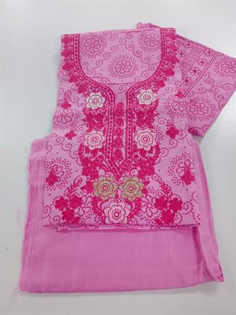 Pink Linen Unstitched Suit