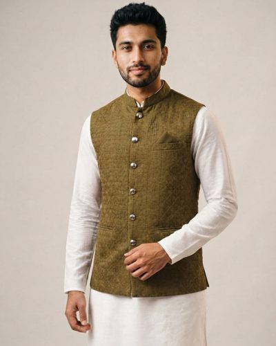 Antique Sequinned Mens Waistcoat