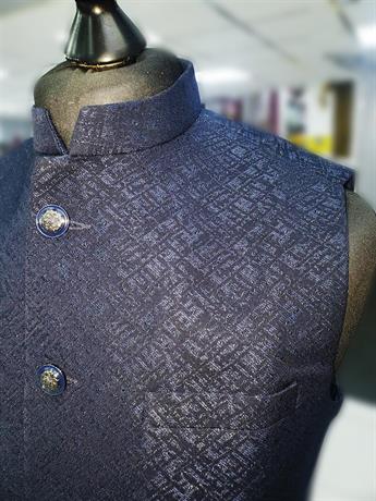 Soft brocade waistcoat with all over print on front and back.