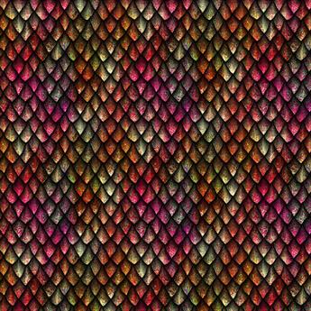 Dragon Scales - Printed Craft Cotton Poplin Fabric Quilting Patchwork