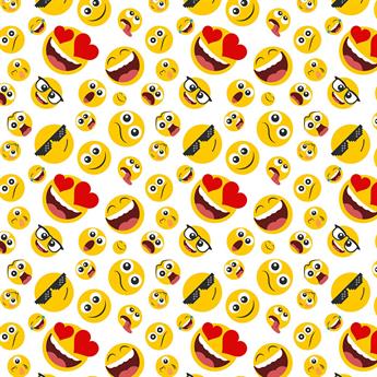 Emoji - Printed Craft Cotton Poplin Fabric Quilting Patchwork Dress
