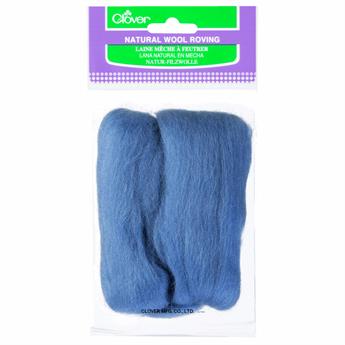 20g Clover Natural Wool Roving (Blue)