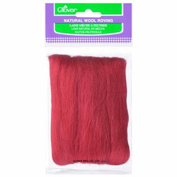 20g Clover Natural Wool Roving (Red)