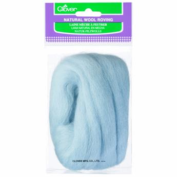 20g Clover Natural Wool Roving (Light Blue)