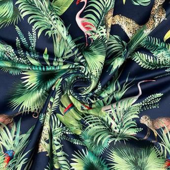 Navy Digital Print Velvet Velvets