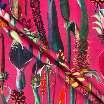 Pink Digital Print Velvet Velvets