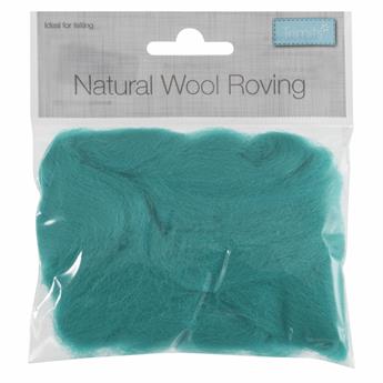 10g Trimits Natural Wool Roving (Teal)