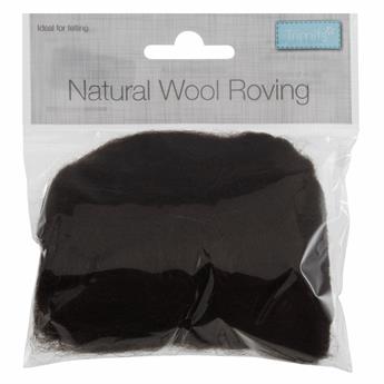 10g Trimits Natural Wool Roving (Dark Brown)