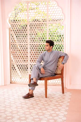 Grey Polycotton Kurta Pajama