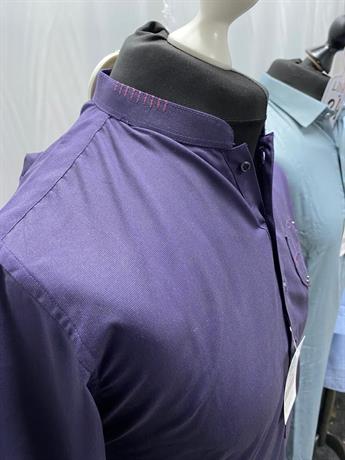 Dark Purple Mens Kurta Shalwar with Machine Embroidery