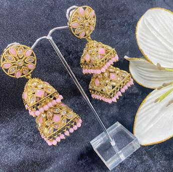 Stunning double jhumka earings. Perfect to wear on any occassion.