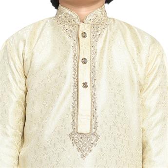 Gold Embroidered Boys Kurta Pajama